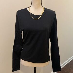 H&M Black LS Crop Top SZ L NWT